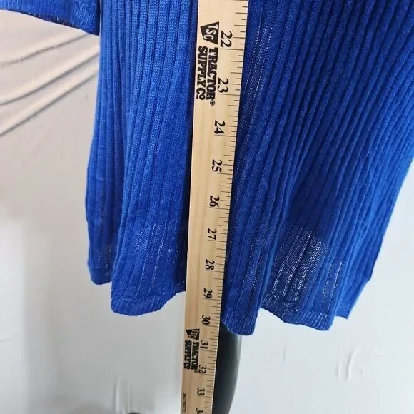 Cable & Gauge  Women's  Med, Royal Blue‎  Acrylic/rayon  Knit Duster, Open Knit - Picture 4 of 9